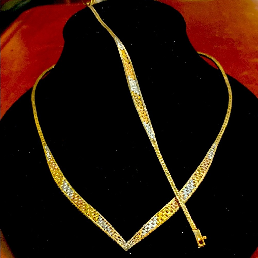 Two Toned Sterling Necklace and Bracelet